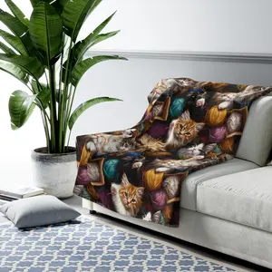 Cute Cat Blanket, Blanket for Cat Lovers Throw Cat Sherpa Fleece Blanket Cat Mom Blanket Cat Mom Gift