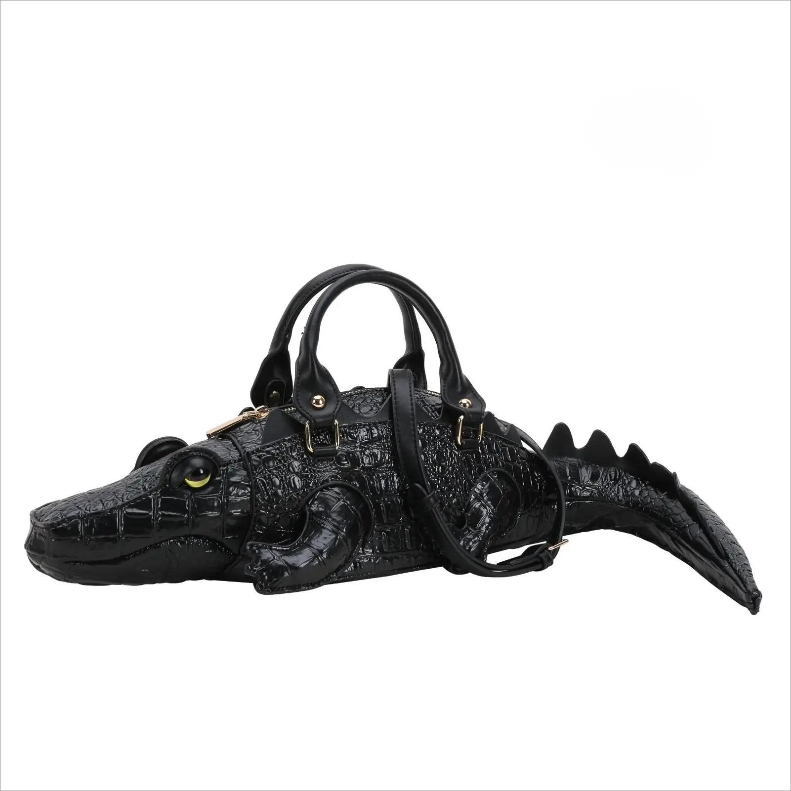 Women's 3D Crocodile Crossbody Bag, Funky Faux Leather Animal Purse with Top Handle, Lightweight Convertible Handbag for Daily Use & Festivals, Bag For Purchase