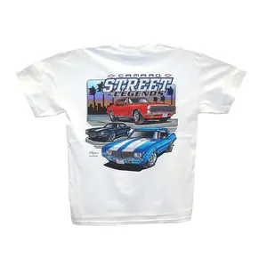 🏁[Graphic Tee]Camaro Street Legends White T-Shirt – Chevrolet Chevy 1967 1968 1969 1970 RS SS Z28 Graphic Tee, Vintage Muscle Car Classic Car Menswear Cotton Crewneck, Short Sleeve Casual Streetwear Top, Gift for Car Enthusiasts, Retro Auto Fan Shirt