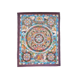 Wheel of Bliss Chakrasamvara Mandala Tibetan Thangka Buddhist Painting Canvas Art Stone Colors