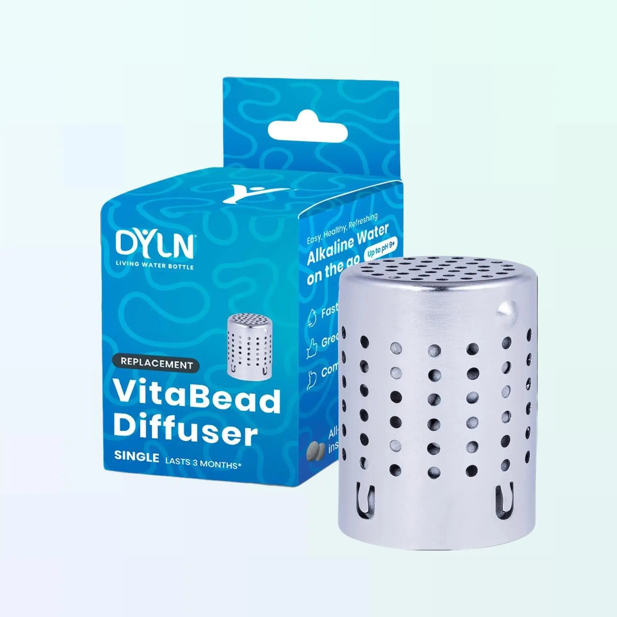 DYLN VitaBead Diffuser | Creates Hydrogen-Rich Alkaline pH 9 Water | Replacement for DYLN Bottle