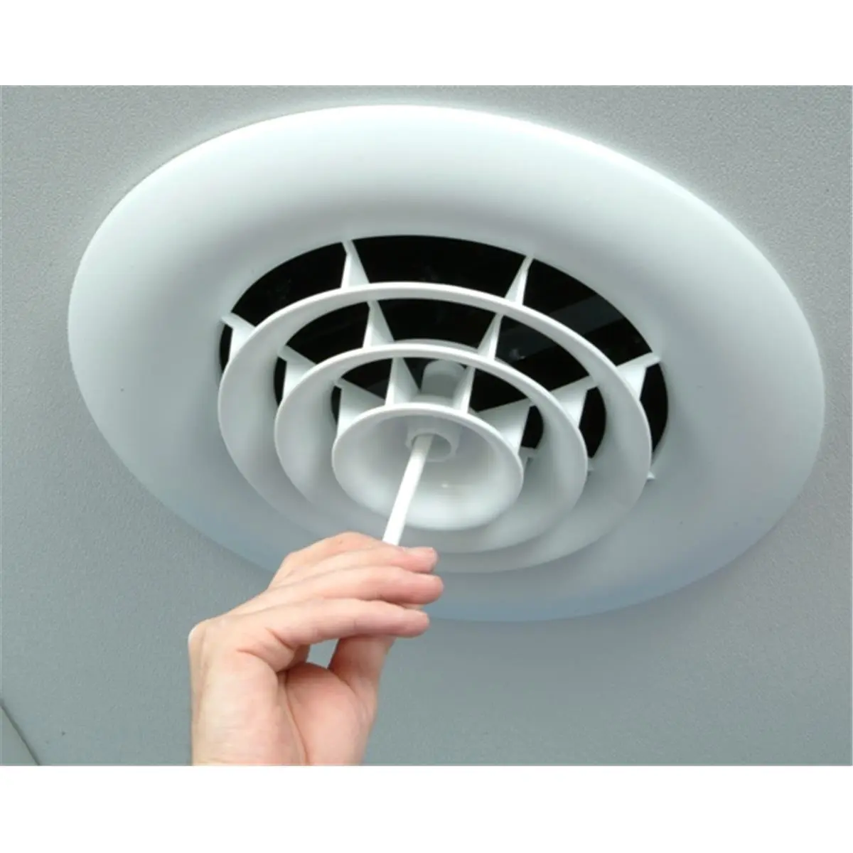 212 MAIN True White Round Ceiling Diffuser - 8 in. Boot with Butterfly Damper, 6 in. Option, Capital Crown Molding Compatible, Custom Graphics Ready, Easy-Install Light Accessory, Paintable, Rust-Resistant Indoor Household Appliance Part