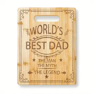 1pc Bamboo Cutting Board, "world's best dad" Cutting Board, Funny Bamboo Cutting Board, Humorous Wooden Cutting Board, Bamboo Chopping Board, Kitchen Decor, Creative Gift for dad, Bamboo Boards