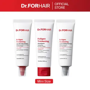 [Dr.FORHAIR] Thickening Starter Trio | Shampoo 2.37 oz + Scalp Sea Salt Exfoliator 2.11 oz + Thickening Conditioning Mask 1.69 oz  | Thickening Hair Routine | Scalp Care | Healthy-Looking Hair | Travel Size