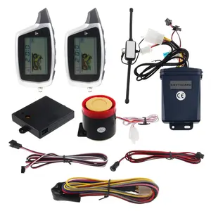 EASYGUARD EM212 2 Way Motorcycle Alarm System with LCD Pager Display Rechargeable Transmitter Built in Shock Sensor & Microwave Sensor Detecting DC12V