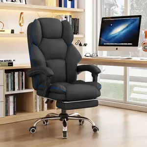 【Black Friday】Ergonomic Office Chair PU Leather Comfortable Adjustable Height High Back Reclining Executive Work Chair with Rolling Wheels Chinese chair Gaming Chair with Footrest
