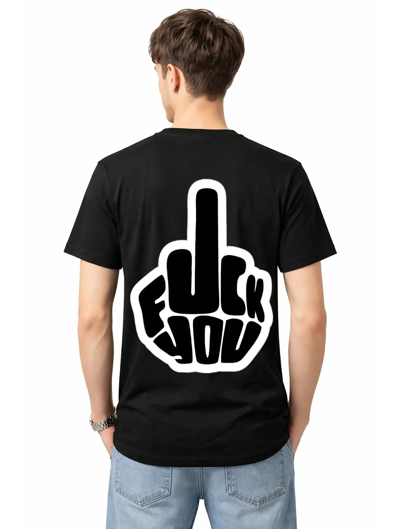 Men's Round Neck Short Sleeve Casual Fashion Menswear Graphic T-Shirt - Conveys Wearer's Unfiltered Thoughts Directly
