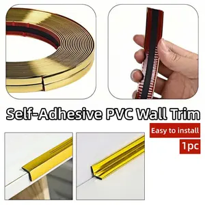 1 Roll of Self Adhesive PVC Wall Trim, Wall Stripping and Pasting Decorative Strips, Used for Decorating Edges, Suitable for Wall Seams, Door and Window Frames, Furniture, and Corner Protectors (100cm/200cm/300cm/500cm)