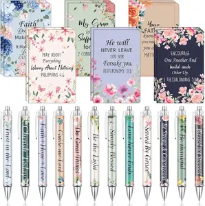 24 Pcs Ballpoint Pens and Notebooks Bible Verse Scriptures Christian Gifts for Women