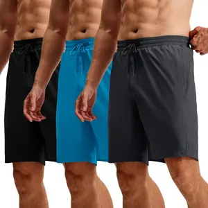 3 PACK Men's Swim Trunks 9" Quick Dry Board Shorts Mesh Lining Bathing Suit Swimming Beach Swimwear Zipper Pockets