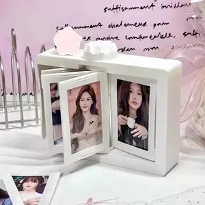Rotatable Photo Frame Idol Photocards Holder Idol Photocards Sleeves Desktop Photo Album Kpop Photo Cards Display Stand