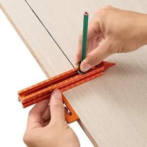 IMBOT Multifunctional Four-Sided Ruler Celling Leveling Ruler with Aluminum Alloy for Wall & Floor Tile Measurement Industrial Measuring Instrument for DIY Woodworking Carpentry Furniture Making and Construction