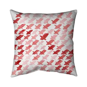 Begin Home Decor 5541-1616-AB70-1 16 x 16 in. Red Illustrative Shapes Pillow - X Red Pattern Home Decor