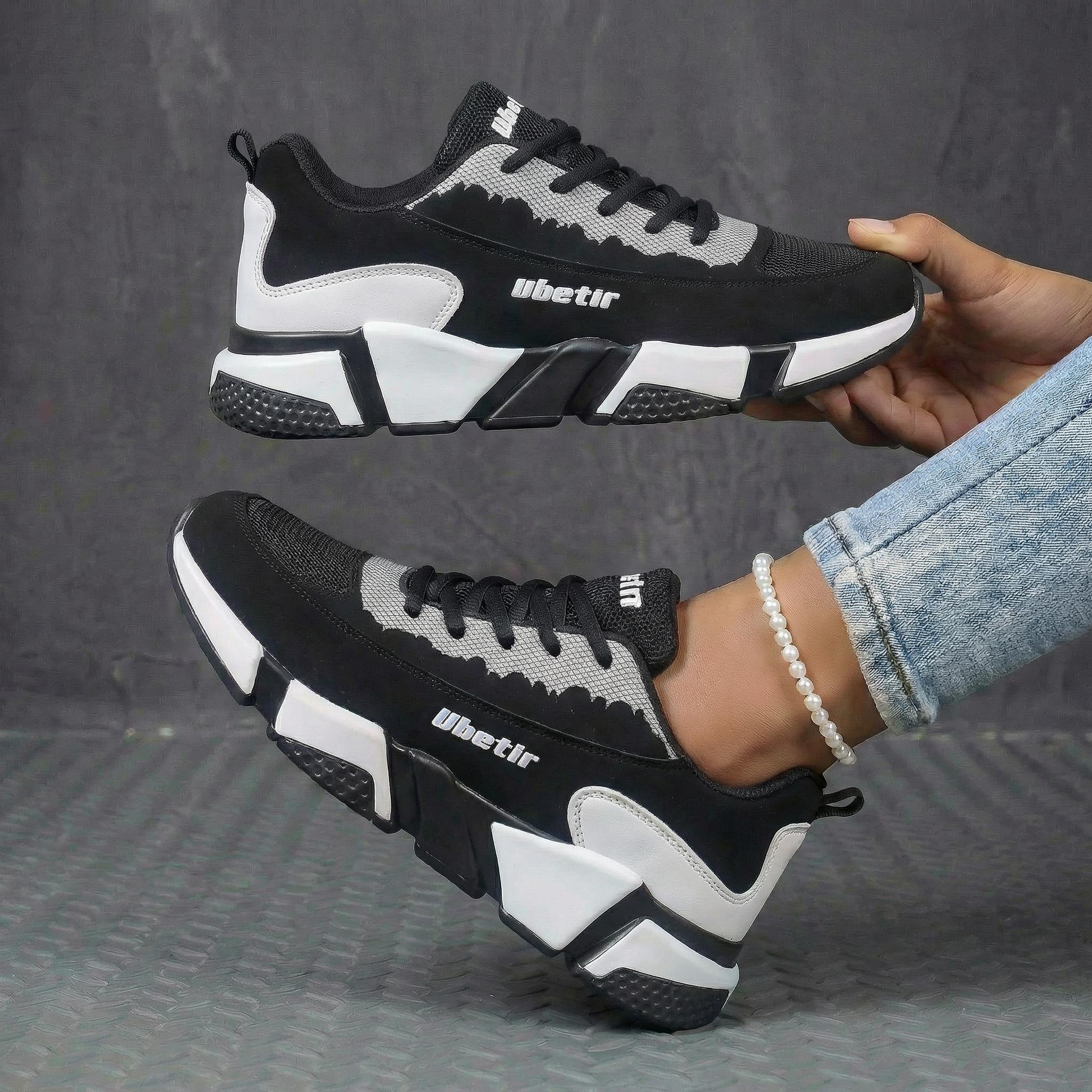 Ubetif women's shoes, thick-soled sneakers, cushioned running shoes, non-slip, comfortable, breathable, stylish casual fitness shoes, suitable for indoor workouts and outdoor sports.