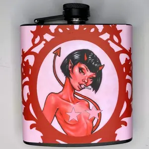6 oz stainless steel flask 'Devilicious'