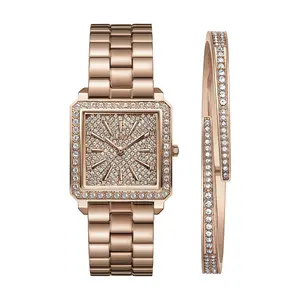 JBW Women's Crystal 18K Rose Plated Diamond Watch & Bracelet