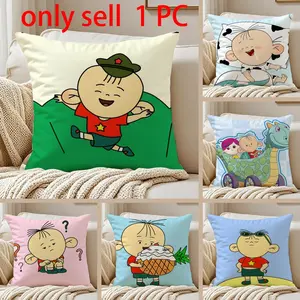 Cartoon B-Big Ear Tutu Pillow Case Anti-dustmite Pillowcase Sofa Cushion Cover with Invisible Zipper Silky Short Plush Polyester Microfiber Fabric White Available in Standard Sizes for Home Bed Use