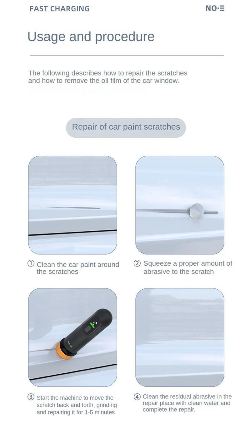 Joytutus Cordless Car Polisher, 12000RPM 3-in-1 Buffer Sander & Waxer, Paint Scratch Repair & Windshield Oil Film Removal Tool