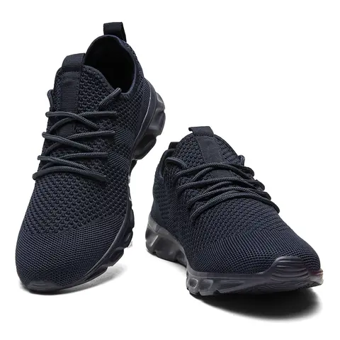 Men's Minimalist Lace-Up Closed Woven Mesh Casual Trainers - 1 Pair Footwear, Training Sports Shoes with Rubber Sole, Breathable, Lightweight, Anti-Slip, Excellent Cushioning, Round Toe, Sohochic