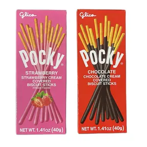 Glico Pocky Strawberry or Chocolate Cream Covered Biscuit Sticks 1.41 oz - Snacks Sweet Pack