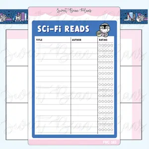 Sci-Fi Reading Tracker Large Functional Vinyl Planner Sticker | Fnc 385