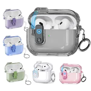 Toocki (with Safety Lock) Clear Case Compatible with Cute Apple Airpods 2nd case Women,Magsafe one-click opening function, matches Airpod Pro case and airpods pro 2 cases Earbuds Headset