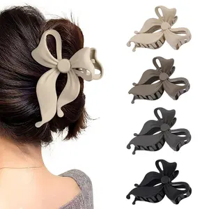 4 Pack Cute Bow Hair Claws Clip for Women Elegant Nonslip Matte Strong Hold Bows Hair Clips for Thin and Thick Hair Hair Styling Accessories