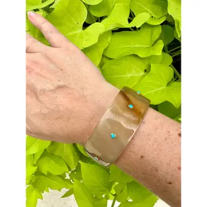 Buffalo Horn and Turquoise Bangle