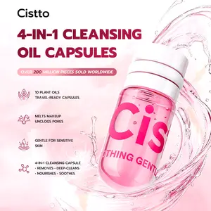 Cistto 4-IN-1 Cleansing Oil Capsules | 10-Botanical Makeup Remover | Deep Pore Cleansing | Single-Dose Travel-Friendly | Safe for Sensitive Skin | Non-Comedogenic