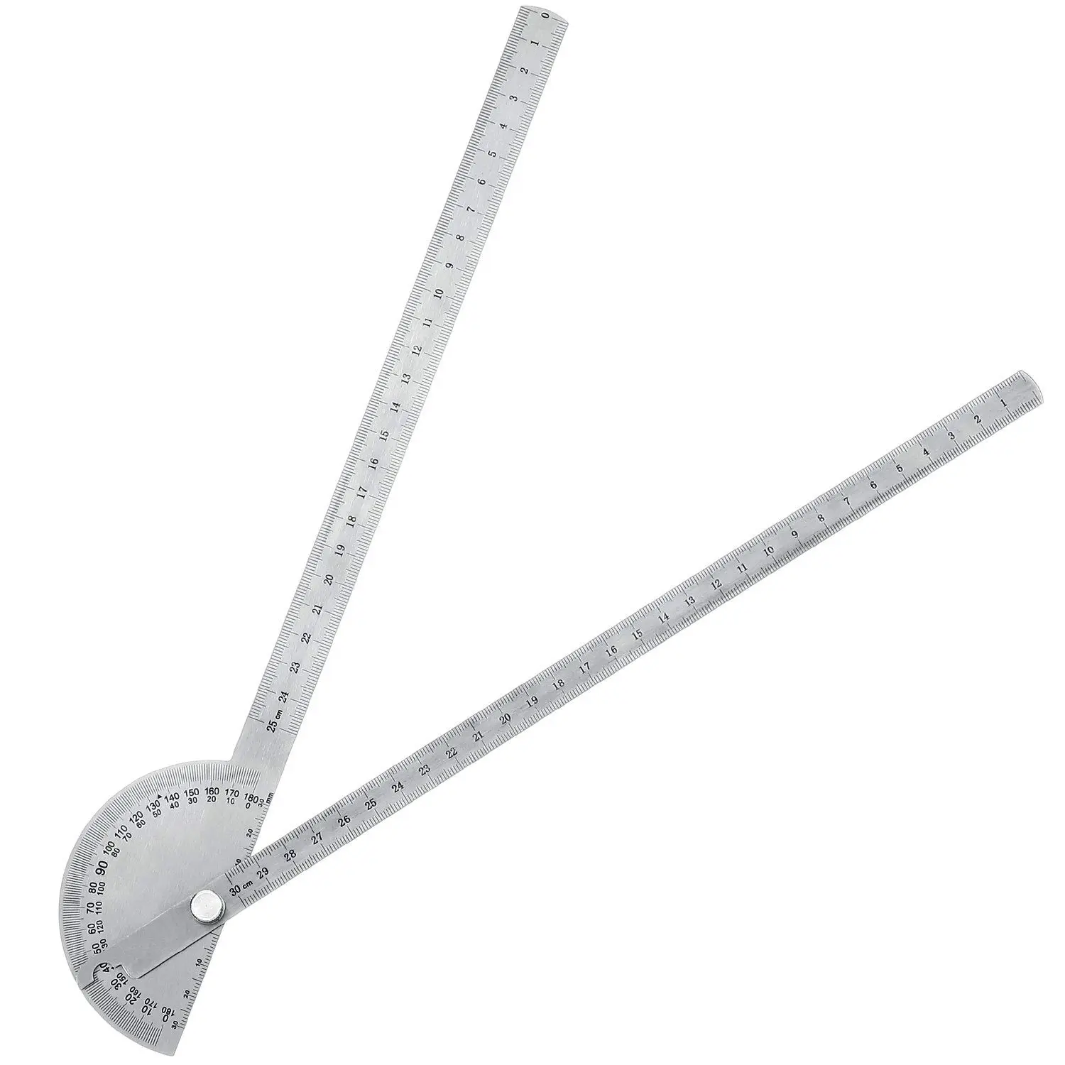 Angle Protractor Angle Finder Ruler, Two Arm Stainless Steel Woodworking Measure Tool, 0-180 Degrees (30cm/11.8 Inch), Precision Measuring Tool for Carpentry, DIY Projects & Construction Layout