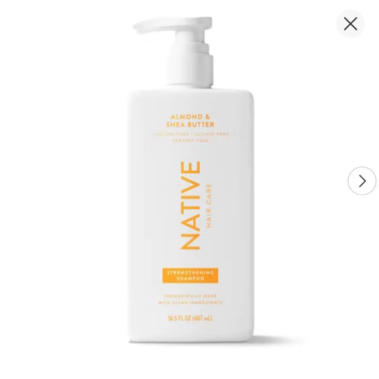 Native Almond & Shea Butter Strengthening Shampoo 16.5 fl oz - Sulfate-Free, Paraben-Free, Vegan Formula