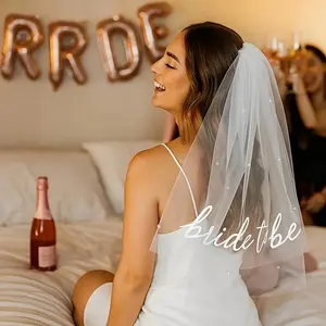 Bride to be pearl Veil Bachelorette Party Accessories Bridal Shower Decorations Engagement Gifts for the Bride