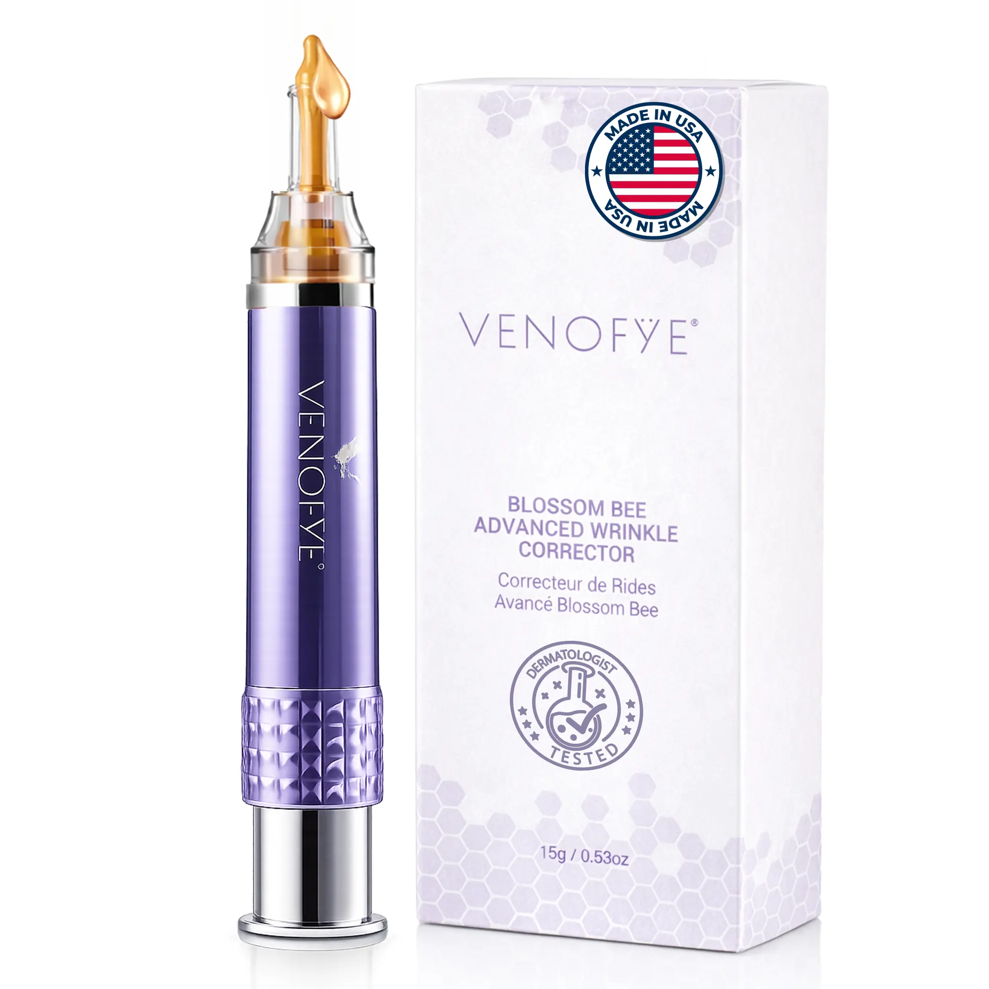 Venofye Blossom Bee Advanced Wrinkle Corrector, Eye Lift and Eye Tuck Serum For Wrinkles, Puffy Eyes, Dark Circles and Under Eye Bags Treatment.