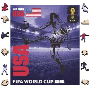 FIFA World Cup 2026 We Are USA Poster Jigsaw Puzzle, Officially Licensed, 200 Laser-Cut Pieces,5MM Thick, Soccer Fan Gift