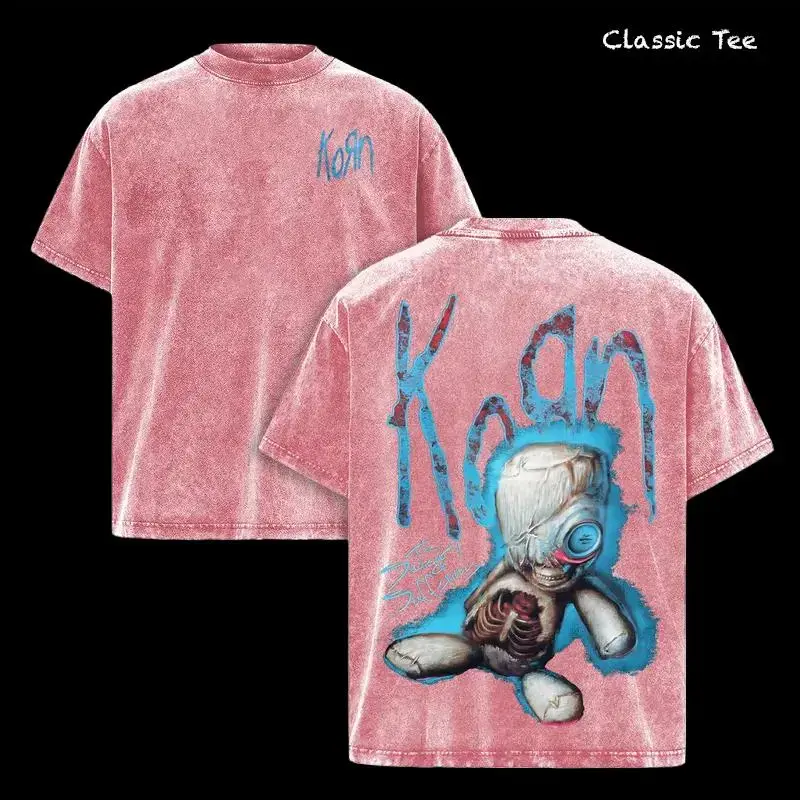 Korn The Serenity Of Suffering Doll Vintage Washed Heavy Cotton Oversize Unisex Nu Metal Dark Gothic Rock Streetwear, Washed T-Shirt Sweatshirt Option