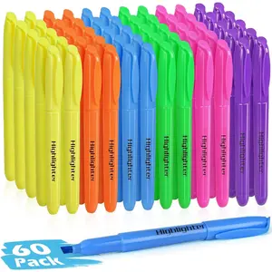 60 Pack Highlighters in 6 Assorted Colors, Chisel Tip Dry-Quickly Bulk Highlighters, No Bleed Highlighter Markers for Adults Kids, School Supplies for Teachers, Must Have for Office Classroom
