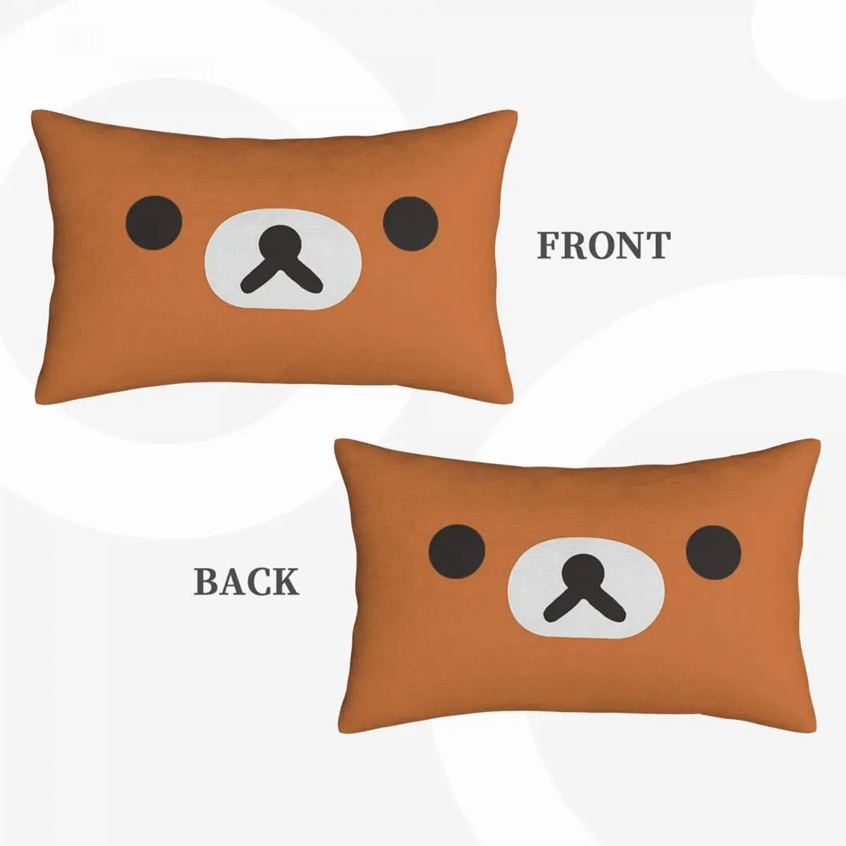 Rilakkuma Bear Face Rectangle Pillowcase Cushion Cover Decorative