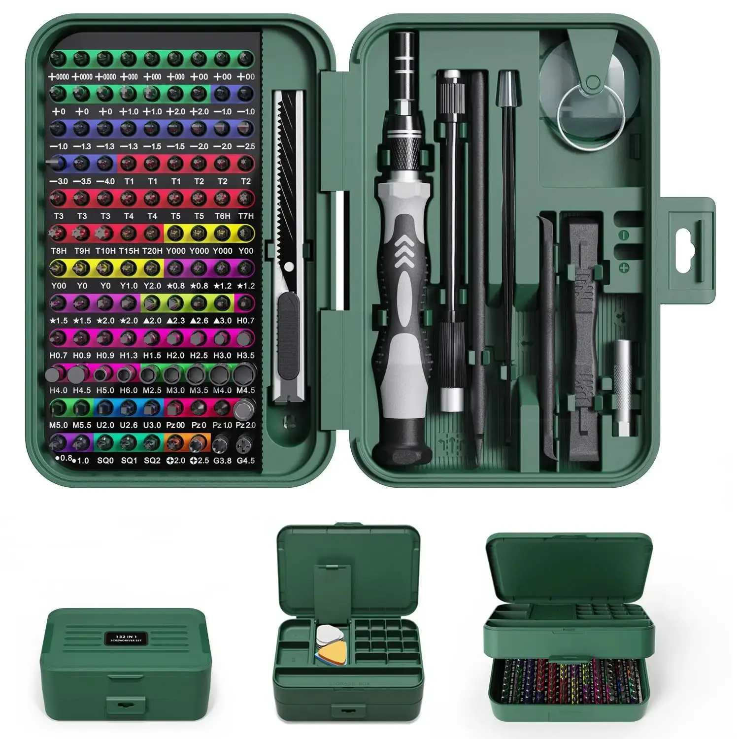 132 in 1 Precision Screwdriver Set Phillips Torx Magnetic Screwdriver Head with Storage Box 152 bit