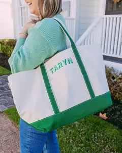 Personalized Embroidered Monogram Canvas Tote Bag - Custom Bridesmaid Tote, Bachelorette Party Gift with Name Embroidery