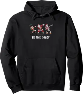 Big Nick Energy Dabbing Christmas Retro Funny Holiday Santa Pullover Hoodie - Hannahcha Shop 91B0DKG6F814