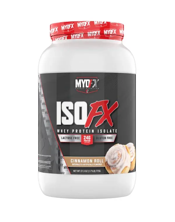 Myofx Iso Fx Cinnamon Roll Protein Powder 100% Whey Isolate Non-GMO Lactose Free Gluten Free with 5g BCAA per Serving High-Quality Protein for Muscle Recovery