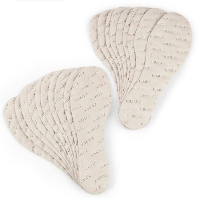 FOOTPALM Disposable No-Show Footwear Liners for Men, Ultra-Thin Adhesive-Back Inserts, Dry Hypoallergenic Sweat-Absorbing Moisture-Wick Pads, Odor-Control for Sockless Comfort & Loafers, 20 Pairs, Protect Insoles, Extend Shoe Life