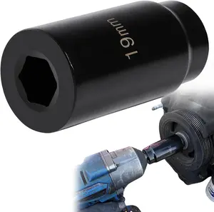 Harmonic Balancer Socket Tool 77080 for  19mm Crank Bolt Socket, 3 Times Momentum Power of Standard Impact Sockets, Deep Counter-Weighted Design Increased Torque