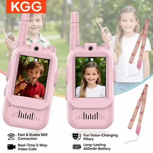 Kids Video Walkie Talkies with 2.0" IPS Screen, 2.4G WiFi, Video Call & Voice Changer, Long Range Communication, Cute Outdoor Camping Toy for Boys & Girls