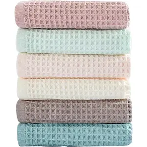 6-piece set of waffle weave dishcloths, 13x13inch, 100% cotton kitchen towels, used for washing dishes - super absorbent, quick-drying cleaning cloths (mixed colors)
