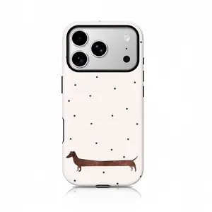 Sausage dog fun pattern, durable and shock-absorbing glossy 2-in-1 phone case, suitable for iPhone 17 16 15 14 13 12 11 X, Samsung and other series models, can be given as a holiday gift to friends or home