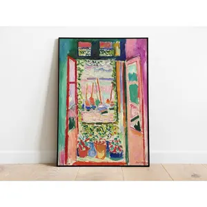 Matisse - Open Window Collioure Exhibition Art Poster Vintage Print, Borderless version, Ideal Home Decor or Gift