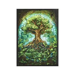 Arcane Fortress Standard Card Sleeves: Stained Glass - Mythical Forest