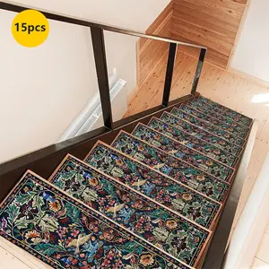 Non-Slip Stair Carpet, Step Protection Carpet, Decorative Bordered Stair Mat, Stair Runner, Decorative Rugs for Home Decoration & Bedroom Accessories - Suitable for Indoor, Outdoor Stairs & Multiple Scenarios.