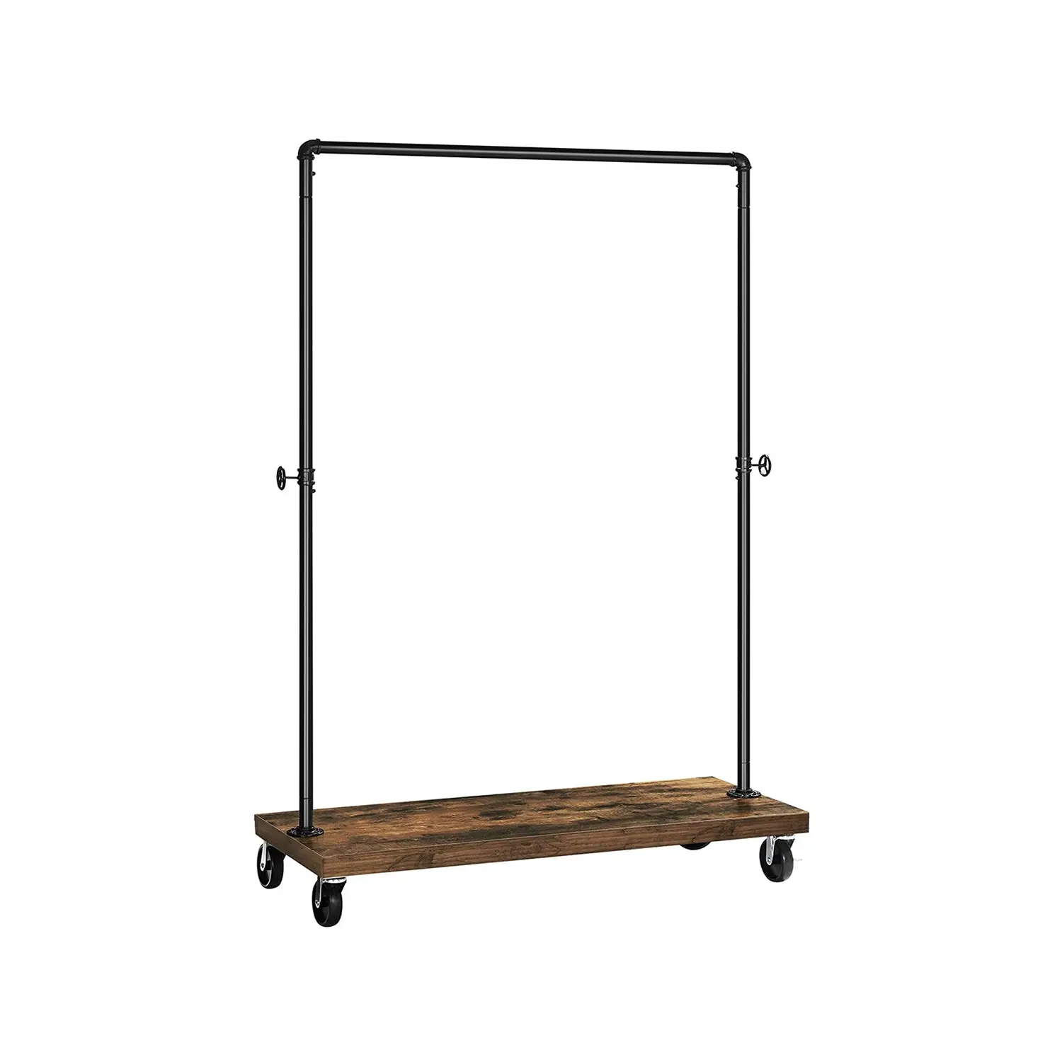 VASAGLE Clothes Rack, Heavy Duty Clothing Rack, Industrial Pipe Style Rolling Garment Rack with Shelf, for Bedroom, Laundry Room, Retail Store
